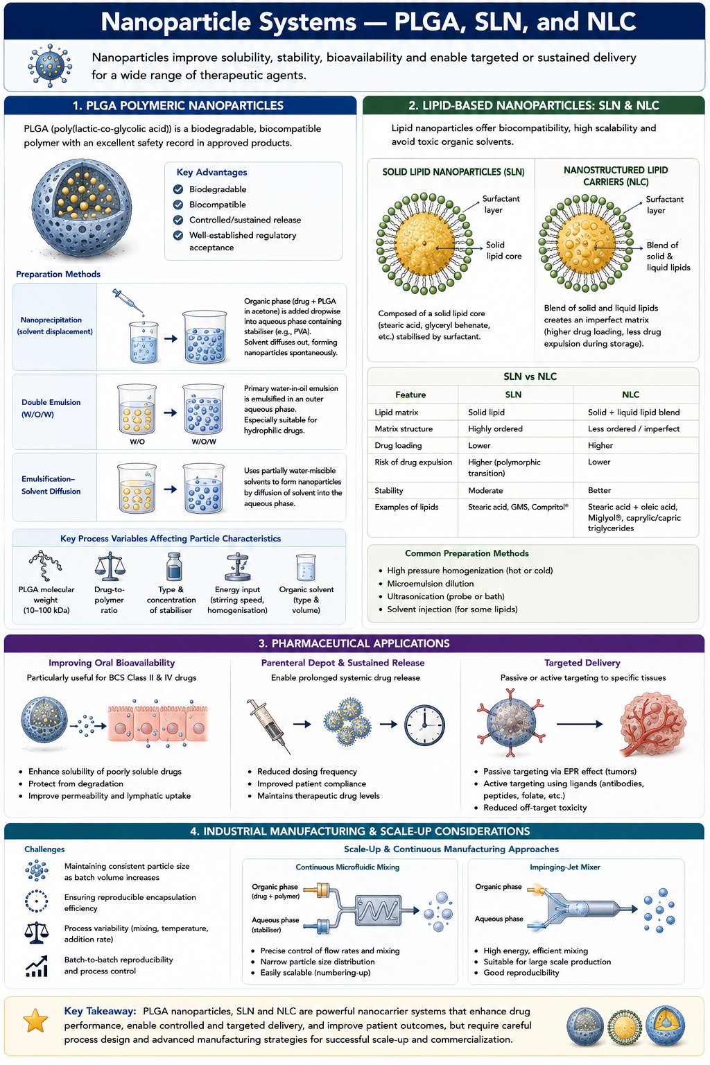 Nanoparticle Systems — PLGA, SLN, and NLC